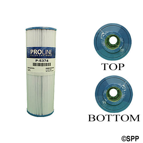 Filter Cartridge, Proline, Diameter: 5-5/16", Length: 14-13/16", Top: 2-1/8" Open, Bottom: 2-1/8" Open, 65 sq ft