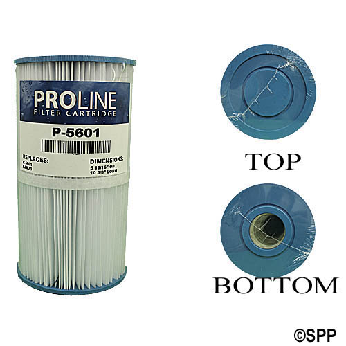 Filter Cartridge, Proline, Diameter: 5-11/16", Length: 10-3/8", Top: Closed w/String Loop, Bottom: 2-1/8" Open, 25 sq ft