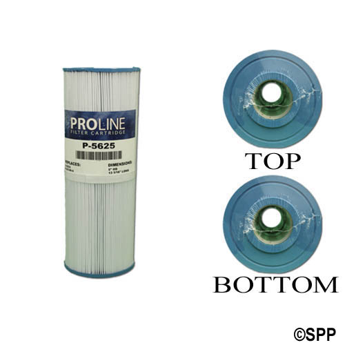 Filter Cartridge, Proline, Diameter: 5", Length: 13-5/16", Top: 2-3/8" Open, Bottom: 2-3/8" Open, 25 sq ft