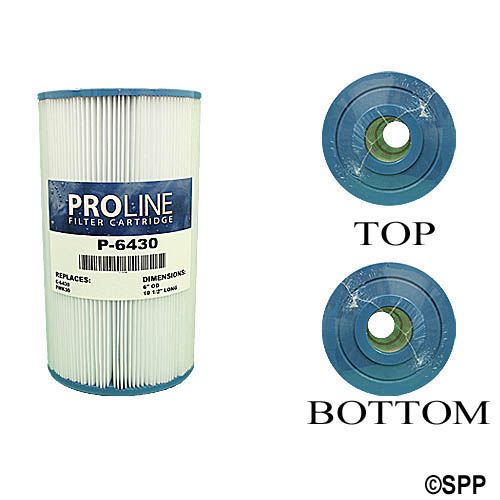 Filter Cartridge, Proline, Diameter: 6", Length: 10-1/2", Top: 1-15/16" Open, Bottom: 1-15/16" Open, 30 sq ft