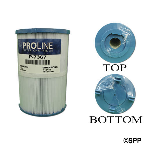 Filter Cartridge, Proline, Diameter: 7-1/8", Length: 10-1/2", Top: Closed, Bottom: 2" Open, 75 sq ft