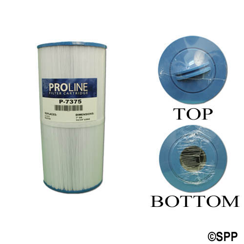 Filter Cartridge, Proline, Diameter: 7", Length: 14-3/4", Top: Handle, Bottom: 2-11/16" Open, 75 sq ft