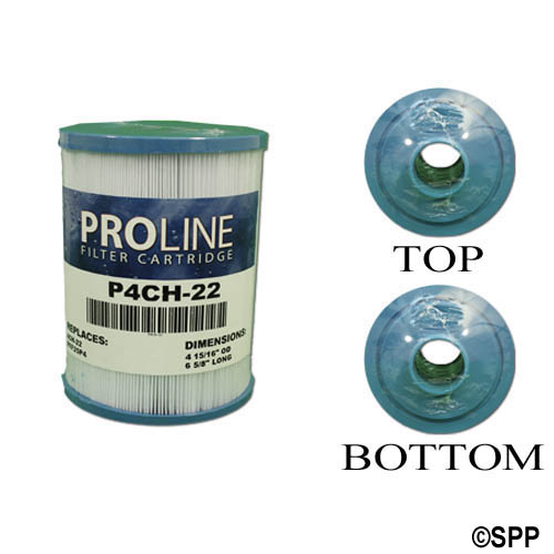 Filter Cartridge, Proline, Diameter: 4-15/16", Length: 6-5/8", Top: 2-1/8" Open, Bottom: 1-1/2" MPT, 25 sq ft