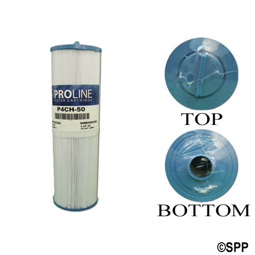 Filter Cartridge, Proline, Diameter: 4-5/8", Length: 14-3/4", Top: Handle, Bottom: 1-1/2" MPT, 50 sq ft