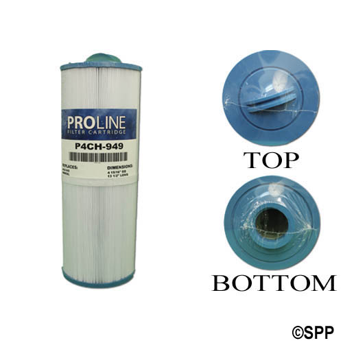 Filter Cartridge, Proline, Diameter: 4-15/16", Length: 13-1/2", Top: Handle, Bottom: 2" Female SAE Thread, 50 sq ft
