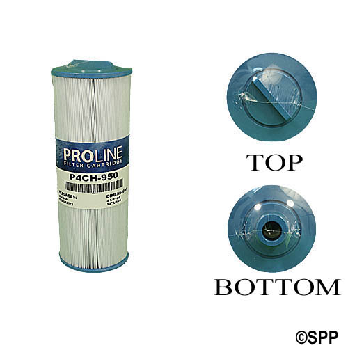Filter Cartridge, Proline, Diameter: 4-5/8", Length: 12", Top: Handle, Bottom: 1-1/4" Male SAE Thread, 25 sq ft