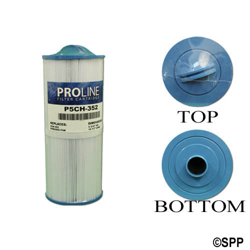 Filter Cartridge, Proline, Diameter: 5-3/16", Length: 12-1/2", Top: Handle, Bottom: 2" MPT, 35 sq ft
