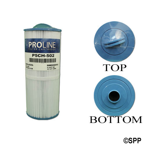 Filter Cartridge, Proline, Diameter: 5-3/16", Length: 12-1/2", Top: Handle, Bottom: 2" MPT, 50 sq ft