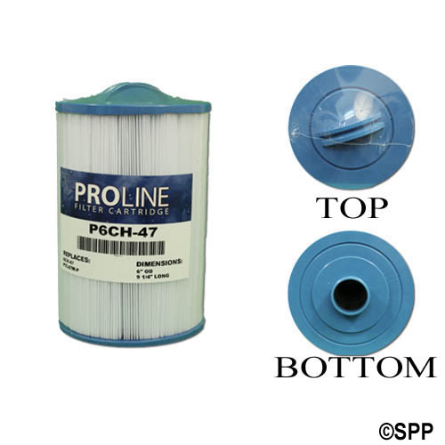 Filter Cartridge, Proline, Diameter: 6", Length: 9-1/8", Top: Handle, Bottom: 1-1/2" MPT, 47 sq ft