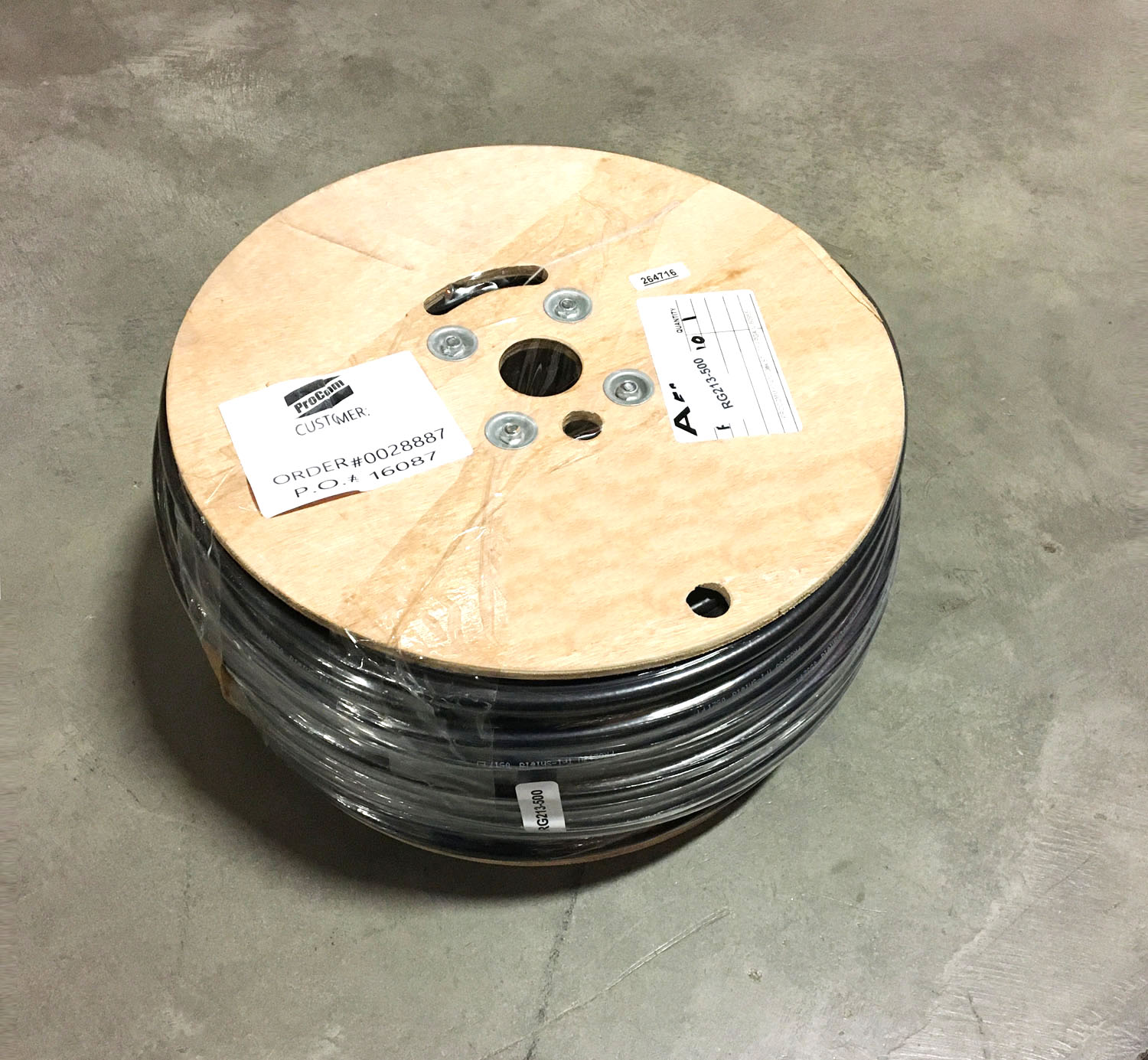 PROCOMM - RG213-500 SPOOL OF 500 FEET OF RG213 COAXIAL CABLE