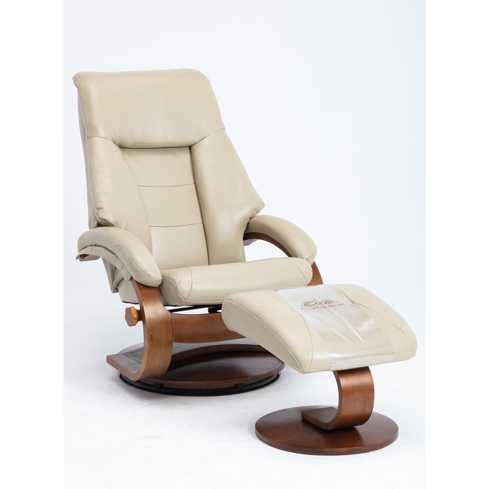 Relax-R Montreal Recliner and Ottoman in Cobble Air Leather