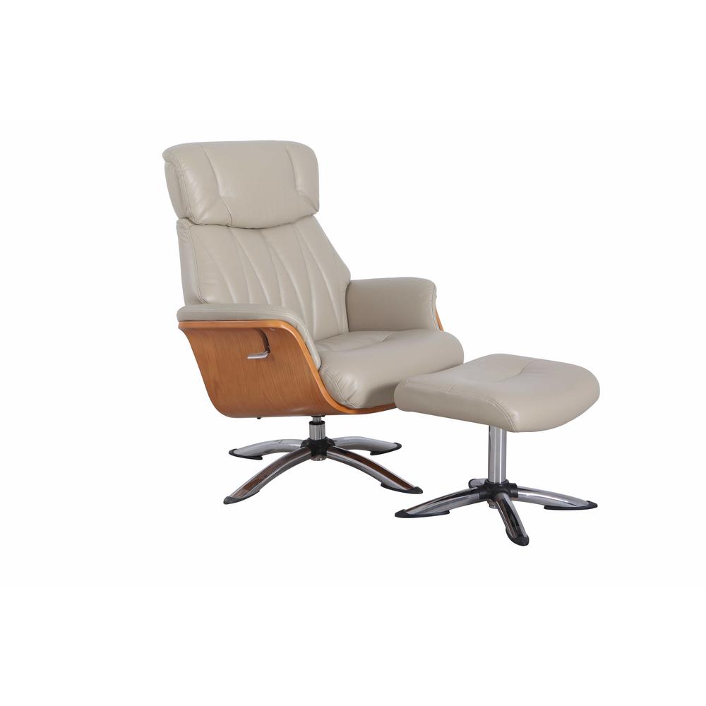 Relax-R Caitlin Recliner and Ottoman in Cobble Air Leather