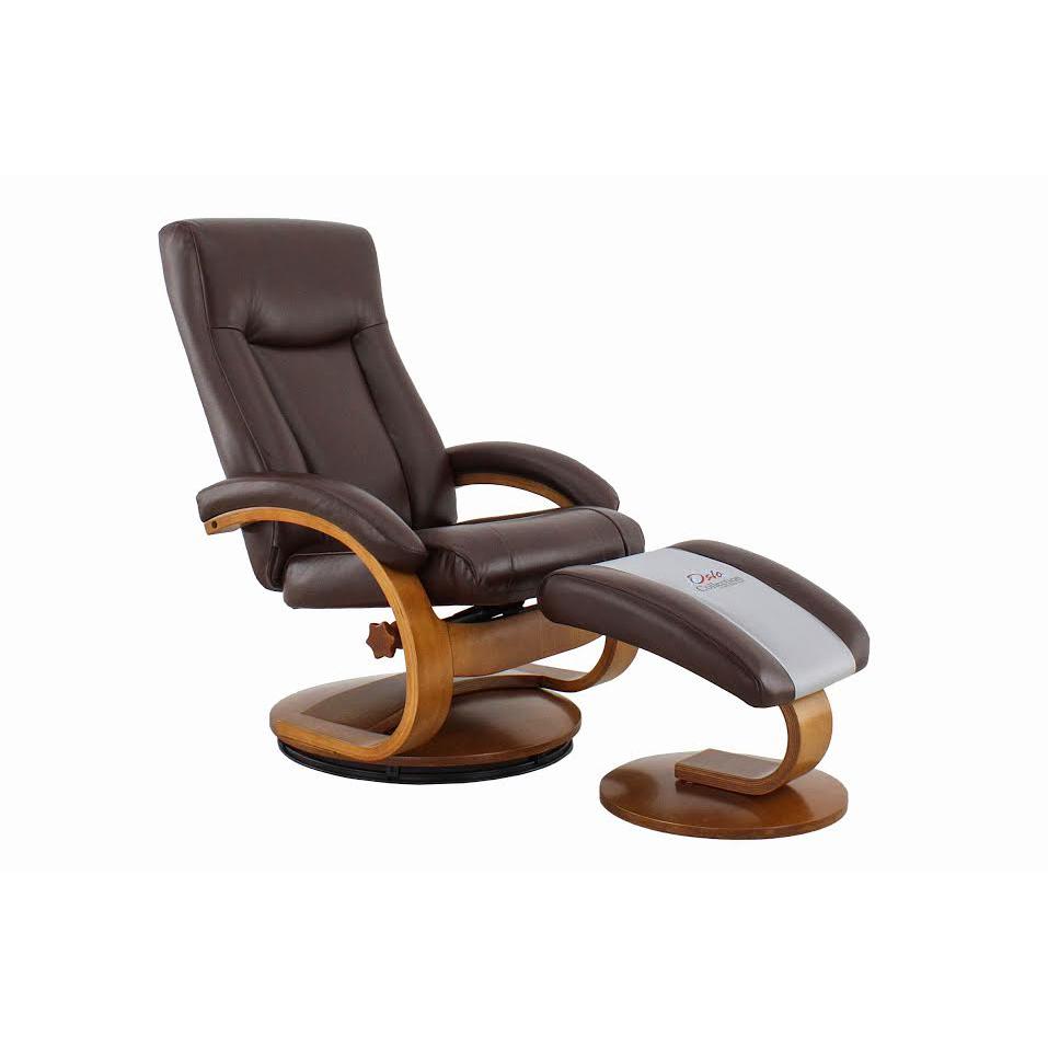 Relax-R Hamilton Recliner and Ottoman in Whisky Air Leather