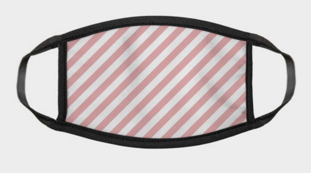 Adult Size Face Protection Mask - Adult size Candy Stripe Pink/White Masks
