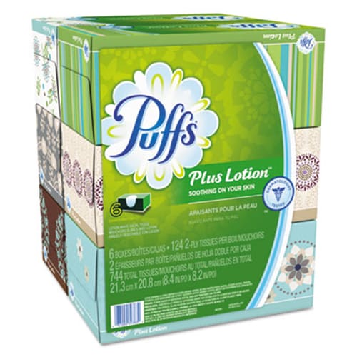 Puffs Plus Lotion Facial Tissue - 2 Ply - 8.20" x 8.40" - White - Soft, Durable - For Office Building, School, Hospital, Face - 