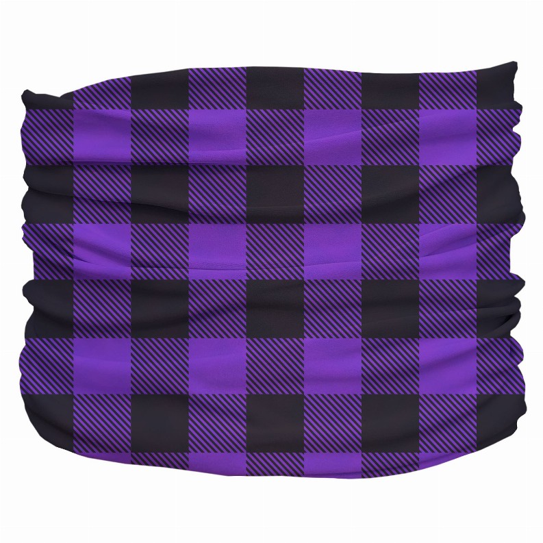 Buffalo Plaid Pup Scruff - Medium Purple,Black