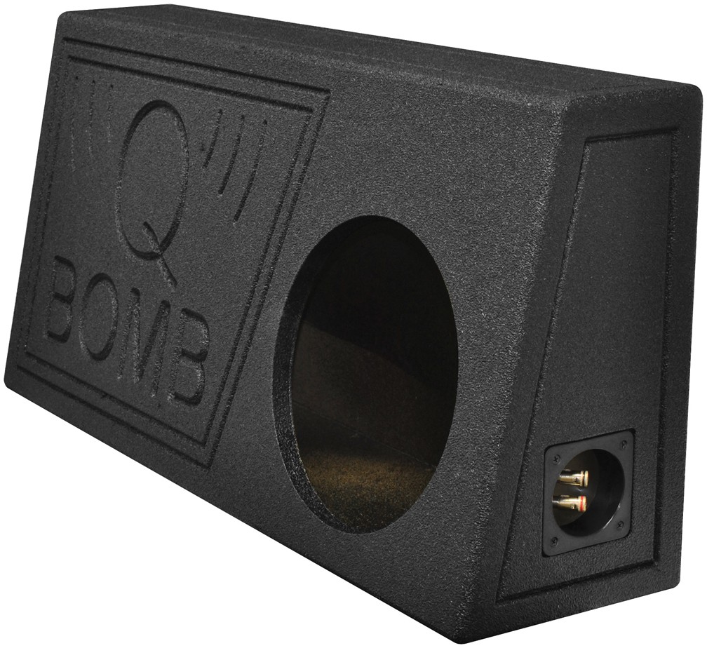 Qpower Single 10" Truck Ported SPL Empty Woofer Box with Bed Liner Spray