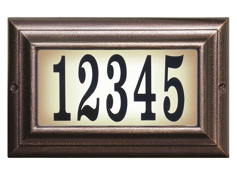 Edgewood Standard Lighted Address Plaque, Antique Copper
