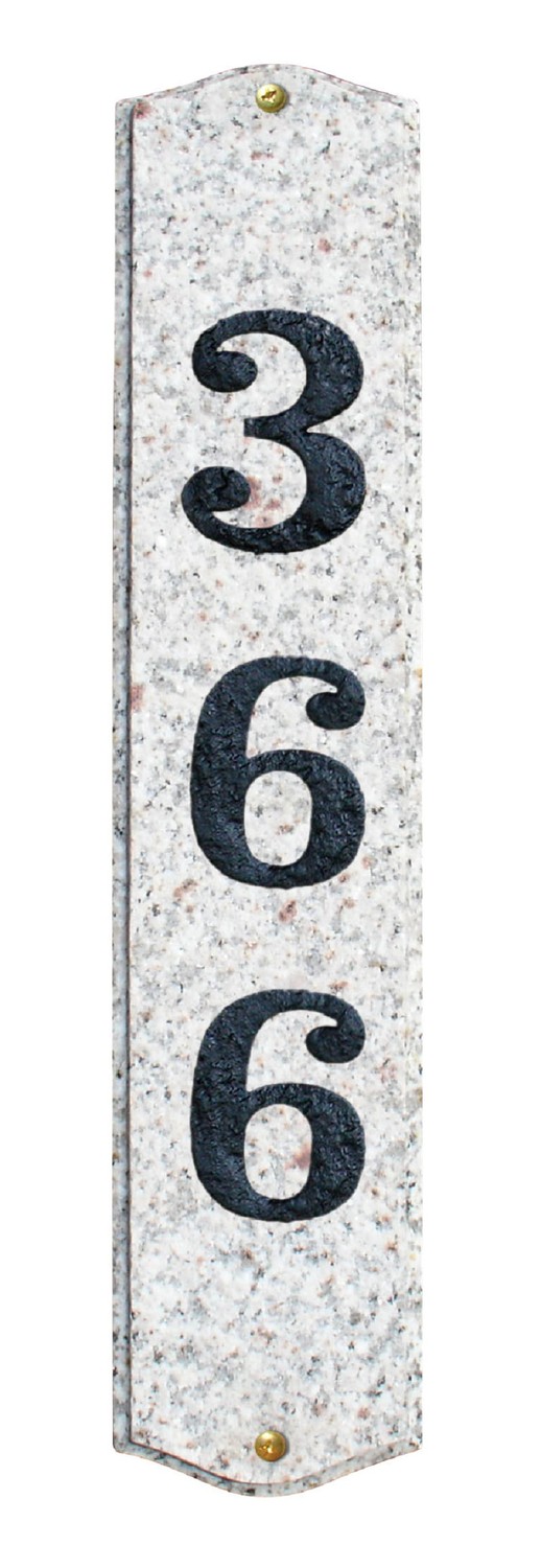 Solid Granite Address Plaque, Wexford Vertical, Autumn Leaf Natural