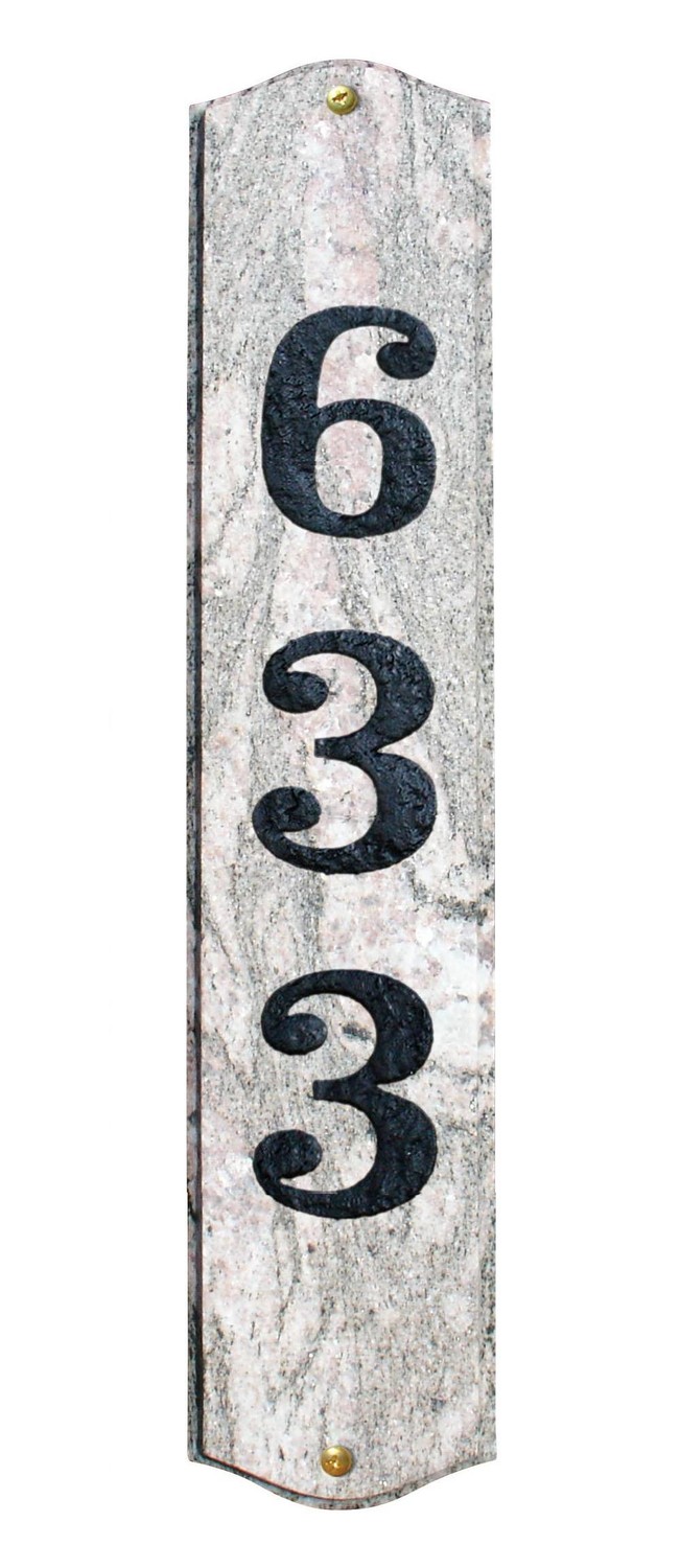 Solid Granite Address Plaque, Wexford Vertical, Five Color Natural