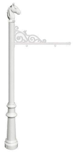 Prestige Real Estate Sign System with Horse Head Finial & Fluted Base in White color