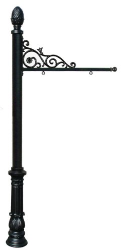 Prestige Real Estate Sign System with Pineapple Finial & Ornate Base in Black color