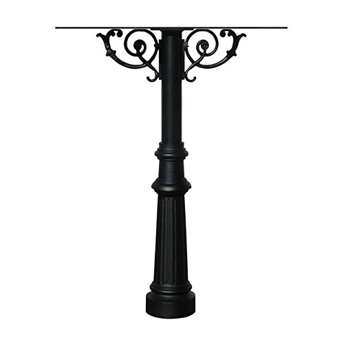 The Hanford Quad Mailbox System With Scroll Supports, Decorative Fluted Base
