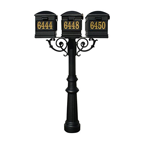 The Hanford Triple Mailbox System With Scroll Supports, Lewiston Mailbox