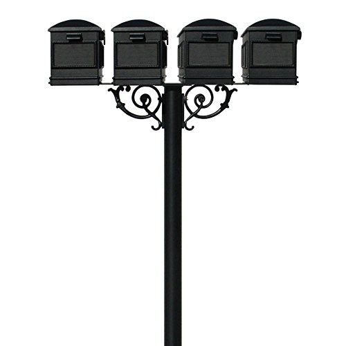 The Hanford Quad Mailbox System With Scroll Supports and Lewiston Mailbox
