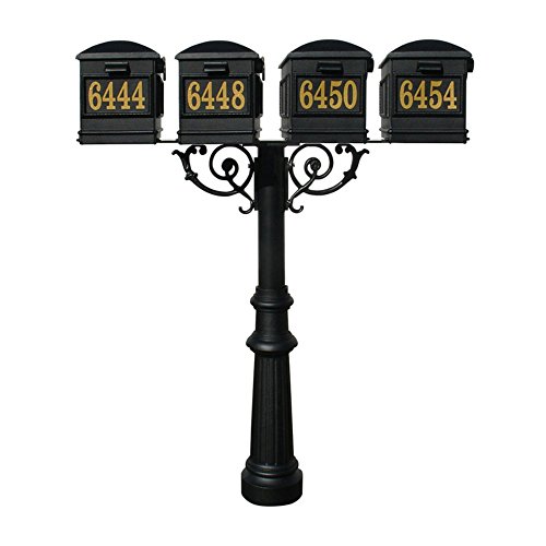 The Hanford Quad Mailbox System With Scroll Supports, Lewiston Mailbox