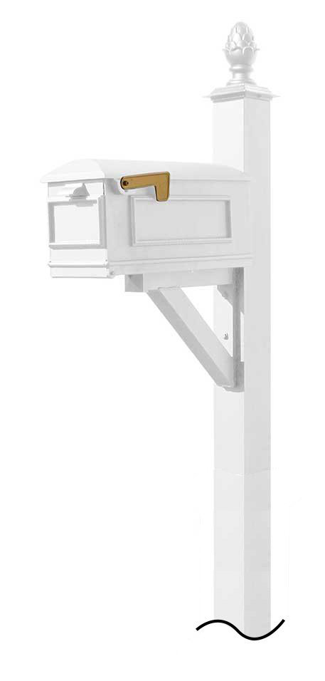 Westhaven System with Lewiston Mailbox (NO BASE) Pineapple Finial in (White)