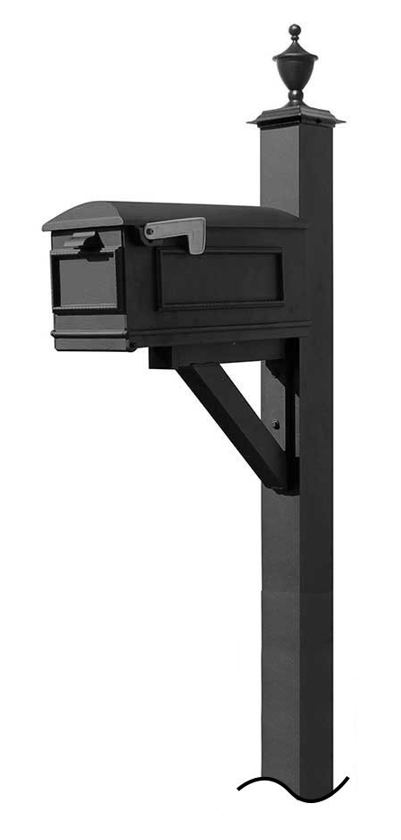 Westhaven System with Lewiston Mailbox (NO BASE) Urn Finial in (Black)