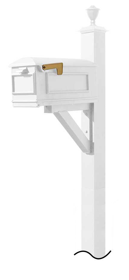 Westhaven System with Lewiston Mailbox (NO BASE) Urn Finial in (White)