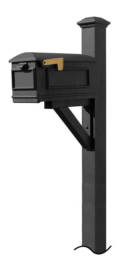 Westhaven System with Lewiston Mailbox (NO BASE) Pyramid Finial in (Black)