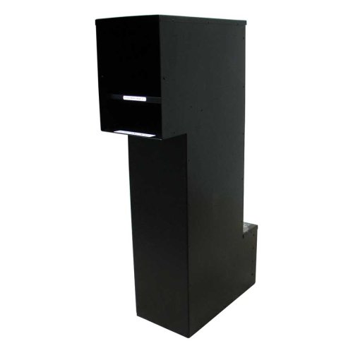 Manchester Column Mounted Mailbox, Plain Door, Black