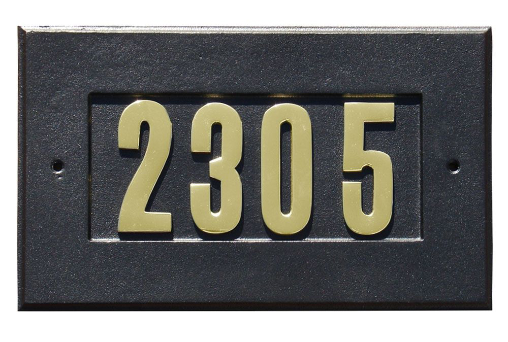 Manchester Address Plate, Black
