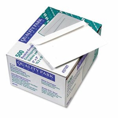 Quality Park 6x9 Booklet Envelopes - Booklet - #6 1/2 - 9" Width x 6" Length - 24 lb - Gummed - Paper - 500 / Box - White