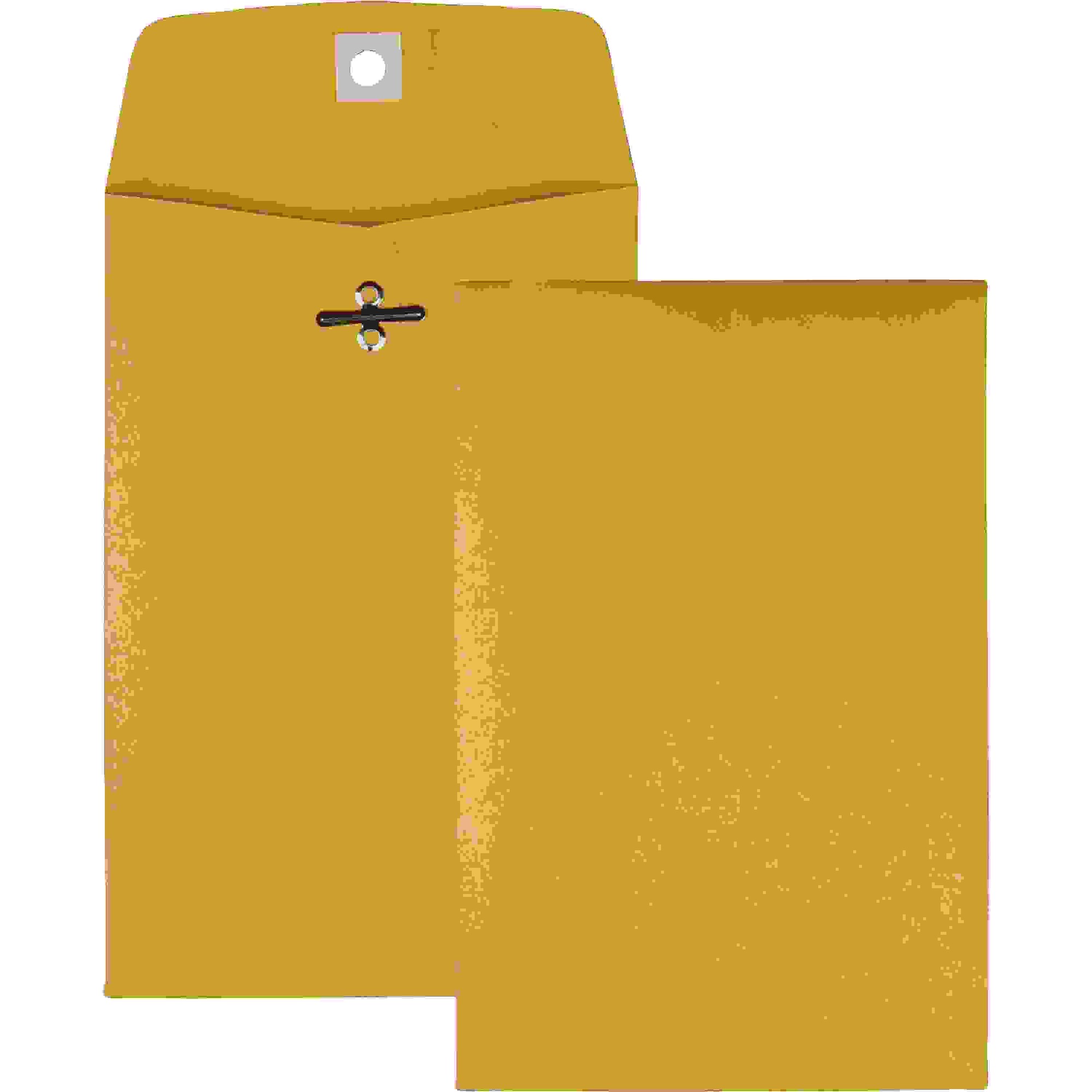 Quality Park Gummed Kraft Clasp Envelopes - Clasp - #35 - 5" Width x 7 1/2" Length - 28 lb - Gummed - Kraft - 100 / Box - Kraft