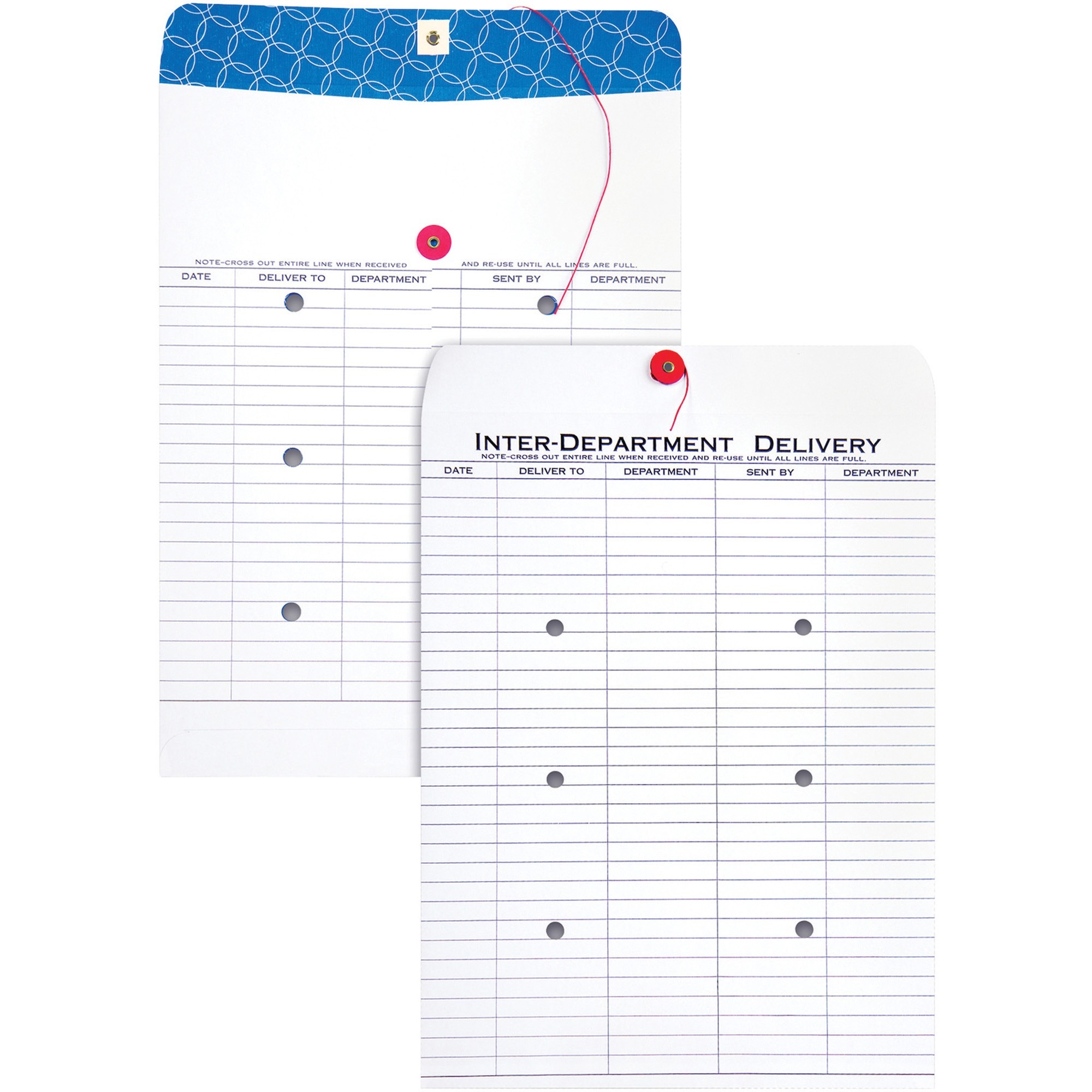 Quality Park Inter-department Envelopes - Inter-department - #13 1/2 - 10" Width x 13" Length - String/Button - 100 / Box - Whit