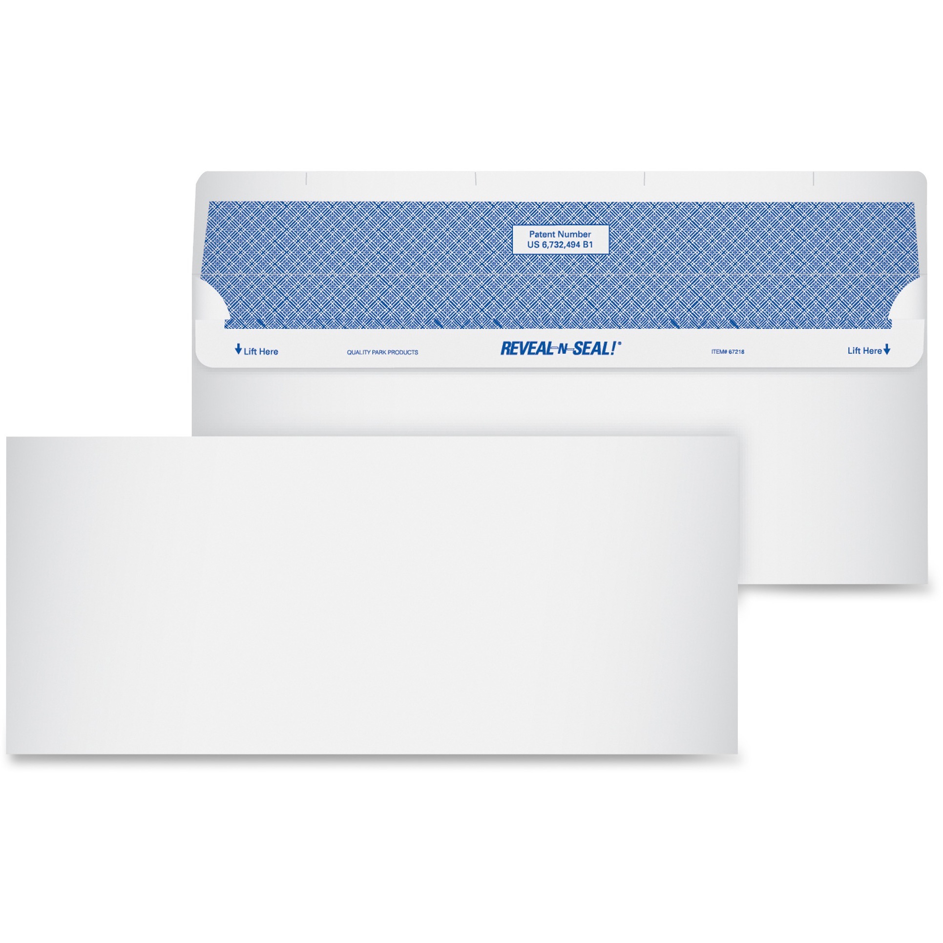 Quality Park Reveal-n-seal Envelopes - Security - #10 - 9 1/2" Width x 4 1/8" Length - 24 lb - 500 / Box - White