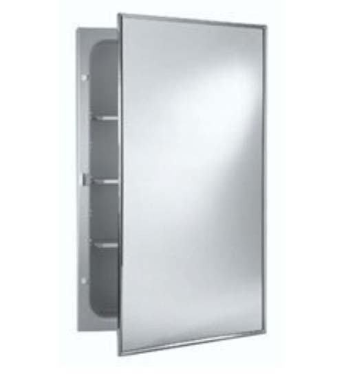 18 X 24 Stainless Steel Frame Mirror Single Door Medicine Cabinet