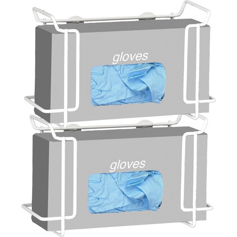 Double Wire Glove Box Dispenser, White