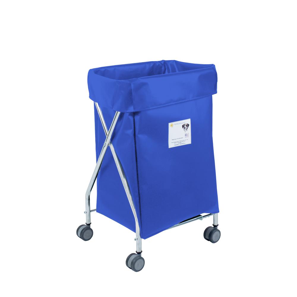 Narrow Collapsible Hamper with Blue Vinyl Bag, 5 Bushel Capacity