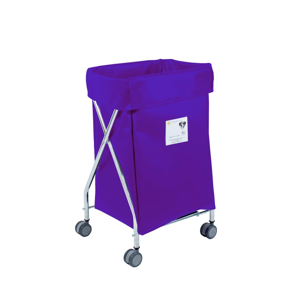 Narrow Collapsible Hamper with Purple Vinyl Bag, 5 Bushel Capacity