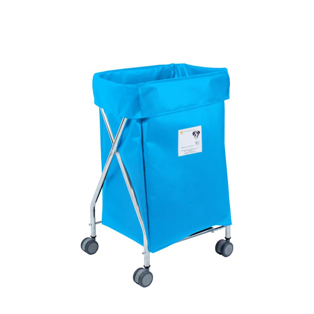 Narrow Collapsible Hamper with Electric Blue Vinyl Bag, 5 Bushel Capacity