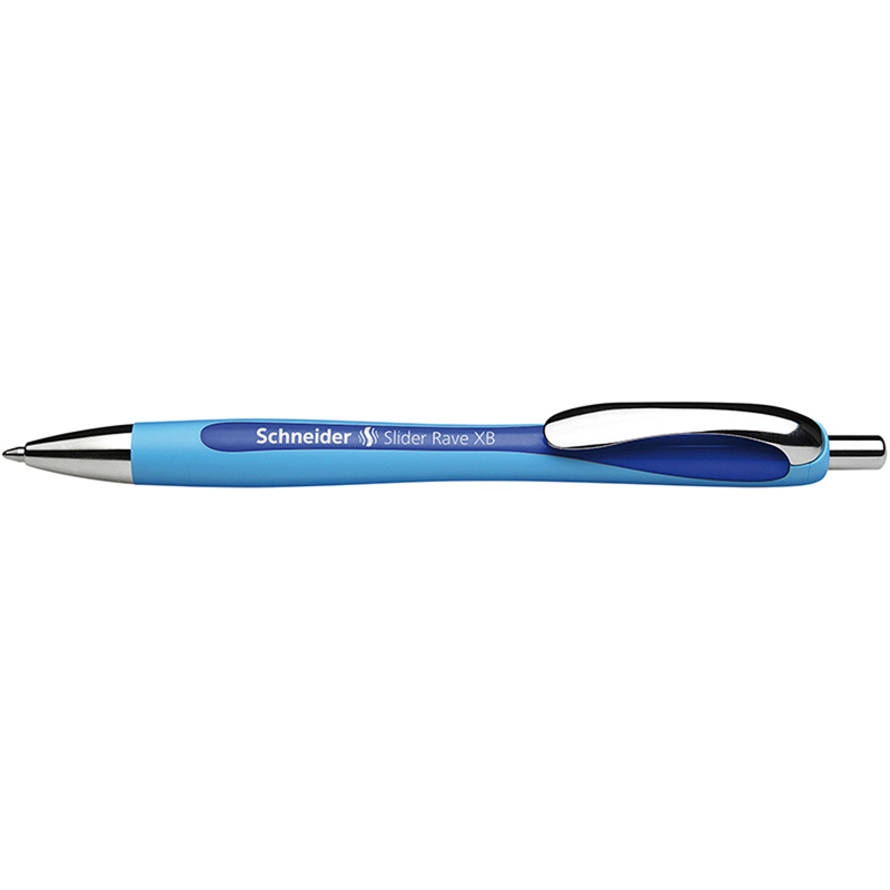 Rave Retractable Ballpoint Pen, ViscoGlide Ink, 1.4 mm, Blue