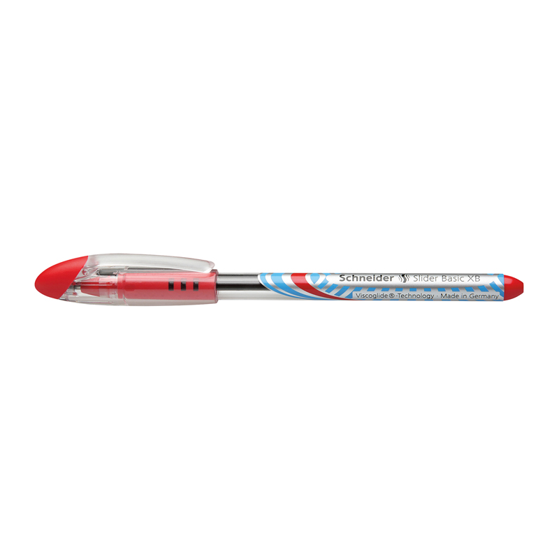 Slider Basic XB Ballpoint Pen Viscoglide Ink, 1.4 mm, Red Ink