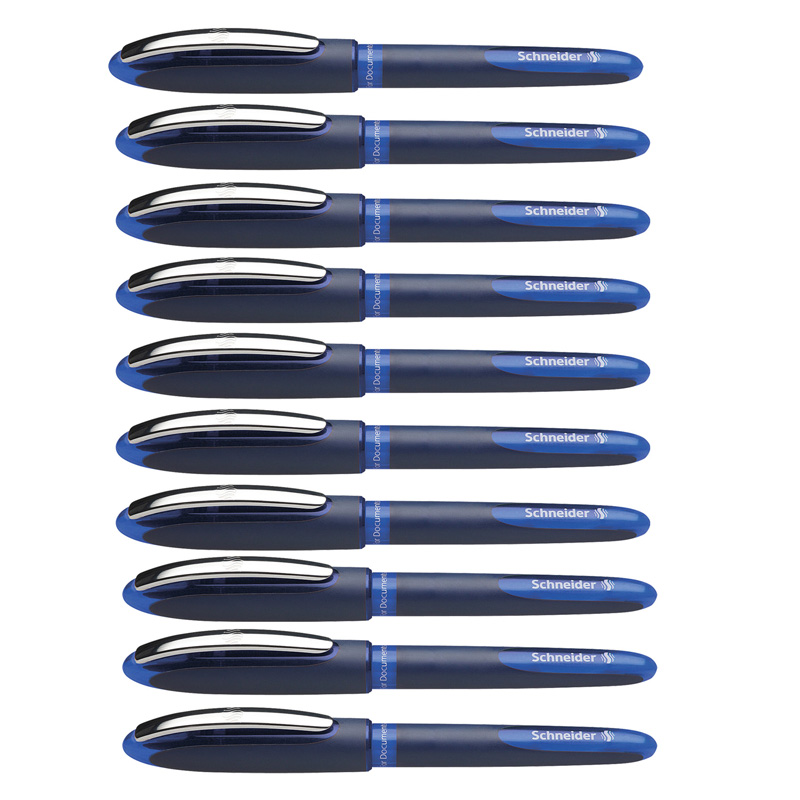 One Business Rollerball Pens, 0.6mm, Blue, Pack of 10