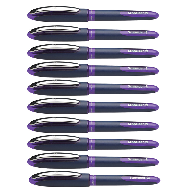 One Business Rollerball Pens, 0.6mm, Violet, Pack of 10