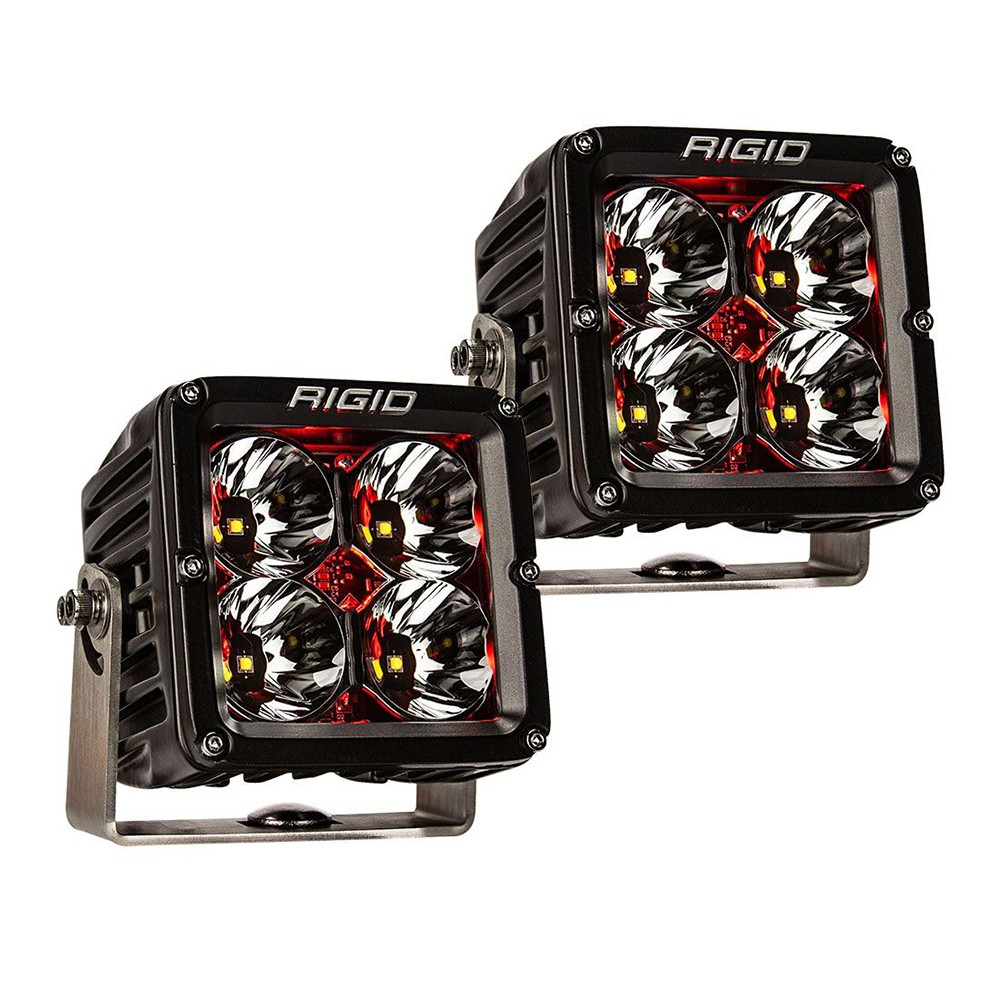 RIGID Radiance Pod XL With Red Backlight, Surface Mount, Black Housing | Pair